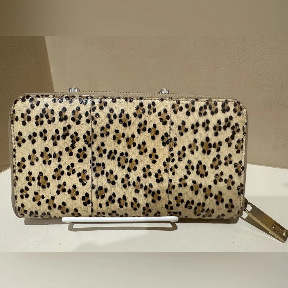 Vintage Fendi Python with Leopard Print Long Zip Wallet